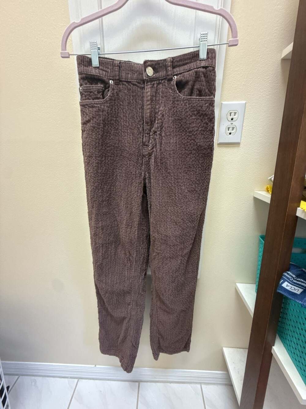 BDG High-Rise Baggy Bubble Corduroy Pants in Brown